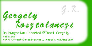 gergely kosztolanczi business card